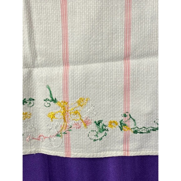 Vintage, Handmade Kitchen/Dish/Tea Towel with Hand Embroidered Flowers. - Picture 9 of 11